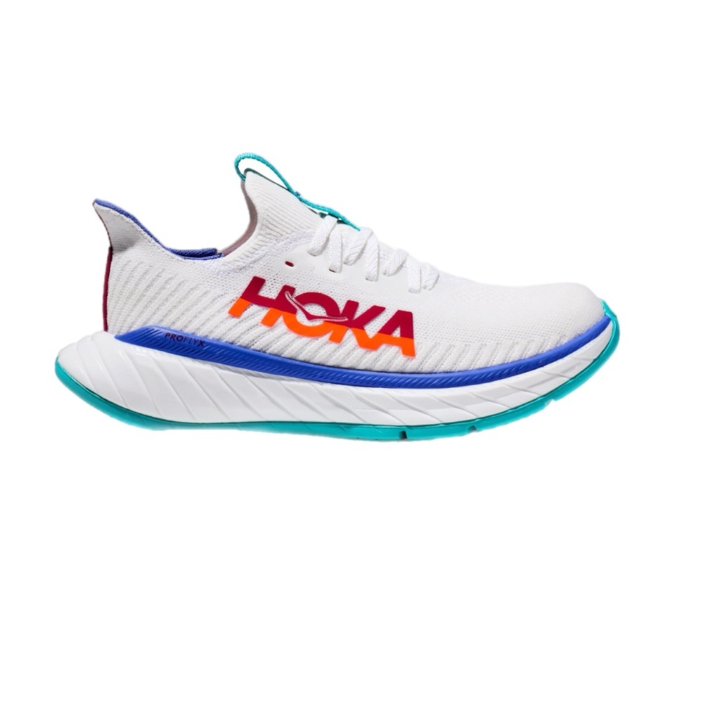 Hoka One One White and Blue Sneakers
